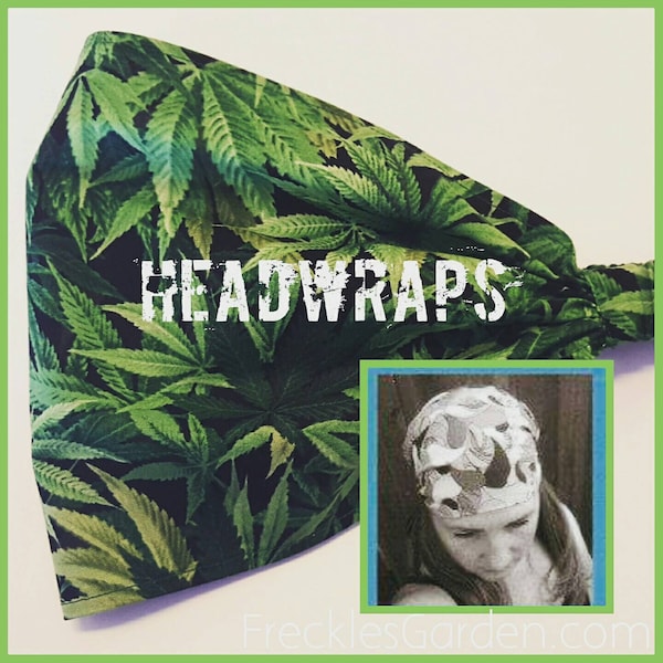 Marijuana Leaves Wide Headband by FreCkLes GarDeN| Dreadlock headwrap|420| Doorag Bandana| Burner| Cannabis| CBD| Dispensary| Legalize| High