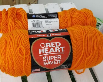 Red Heart Super Saver yarn |OVERSTOCK Destash | project| yarnbomb| supplies| Crochet| maker|Orange|Pumpkin