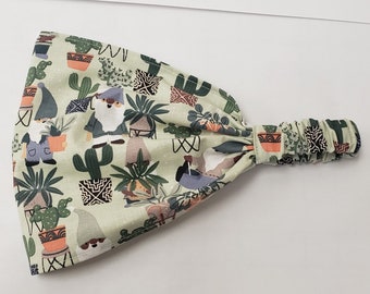 Sage Planty Gnomes Wide Headband by FreCkLes GarDeN|empath bandana|Hippy headband|Yoga Sweatband|Kitchen hair cover| Witch| Veiling