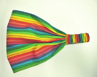 Rainbow Flag Wide Headband by FreCkLes GarDeN |Neckerchief|Pride head scarf|Trans headwrap |dustmask|sweatband|Hairnet|bandana|Haircover