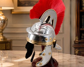 Roman Centurion Helmet – Polished Mild Steel Imperial Soldier Armor, LARP Cosplay Reenactment