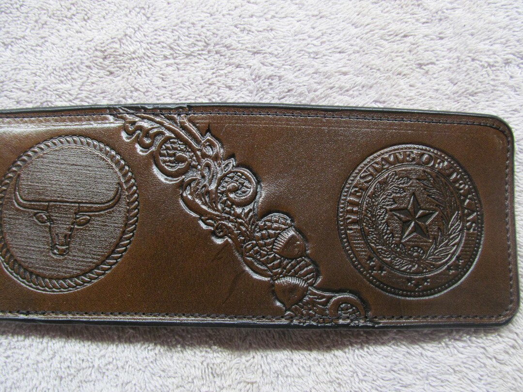 Custom Texas Seal Wallet / Billfold, Texas Longhorn Wallet A0 I Ship