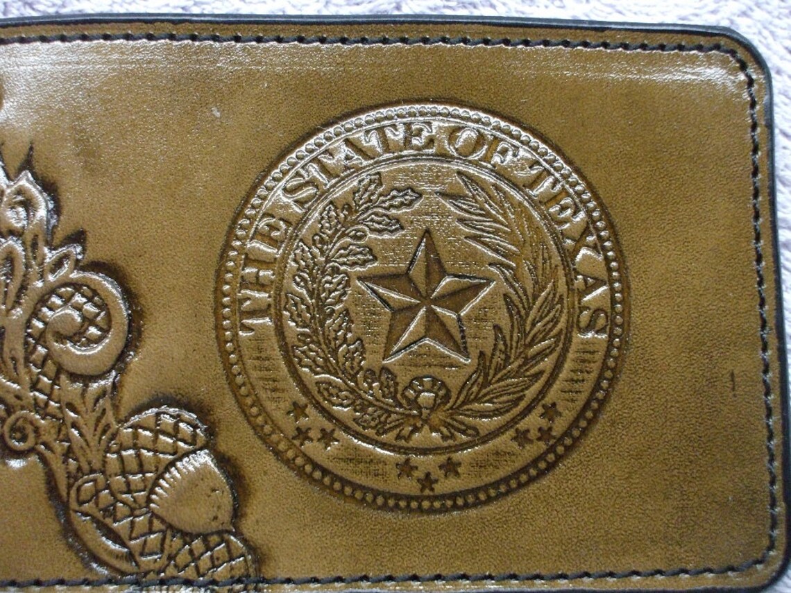 Custom Texas seal wallet / billfold Texas longhorn wallet Etsy