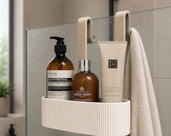 Étagère de douche minimaliste | Étagère de douche suspendue avec crochet pour serviette | Rangement de salle de bain sans perçage