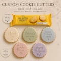 Personalised Cookie Stamp | Custom Fondant Embosser | Cookie Cutter | Scalloped Biscuit Stamp | Fits M&S All Butter Biscuits | Fast Delivery