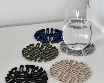 Abstract Wave Coasters | Modern Drink Coasters | Contemporary Home Decor | Gift for New Home