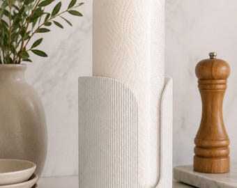 Paper Towel Holder Stand | Ribbed | Modern | Minimalist | Countertop Organiser