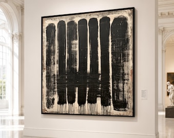 Bold Black Stripes Canvas, Modern Abstract Wall Art, Minimalist Canvas Design, Monochrome Home Decor, Contemporary Canvas Print