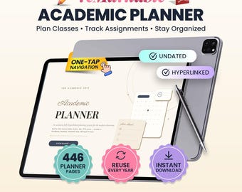 Agenda accademica reMarkable / Agenda per insegnanti con collegamenti ipertestuali per reMarkable Paper Pro e reMarkable 2 / Pianificatore di lezioni, registro voti in PDF