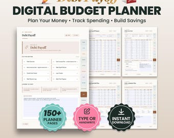 Debt Payoff Tracker, Fillable Hyperlinked PDF, Snowball and Avalanche Plan, Credit Card and Loan Tracker, Complete Budget Planner Printable