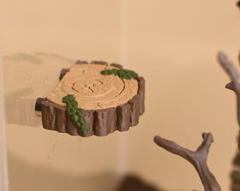 Baumstamm der springenden Spinne | Magnetische Baumplattform für Spinnengehege | Wald Dekor