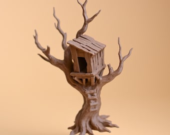Boomhuthut voor springspinnen | Natuurlijk bosterrariumdecor | Accessoire voor boomspinbehuizing