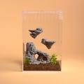 Jumping Spider Rock Hide Set, Magnetic Ledges, Enclosure Decor Accessories, Spider Terrarium Ornament product logo