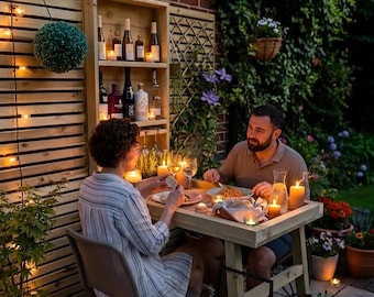 Unique wall mounted drop down bar table