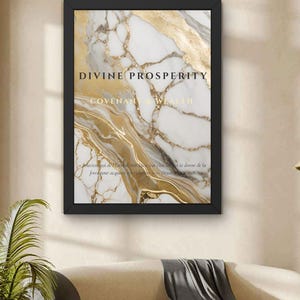Luxury White Gold Marble Christian Wall Art, Modern Deuteronomy 8 18 Scripture Print, Divine Prosperity Wealth Blessing Faith Canvas