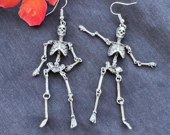 Wiggley Skeleton Earrings: Spooky Halloween Jewelry