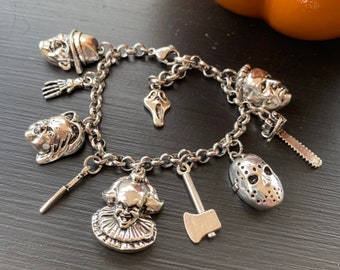 Halloween Charm Bracelet, Scary Movie Charm Bracelet