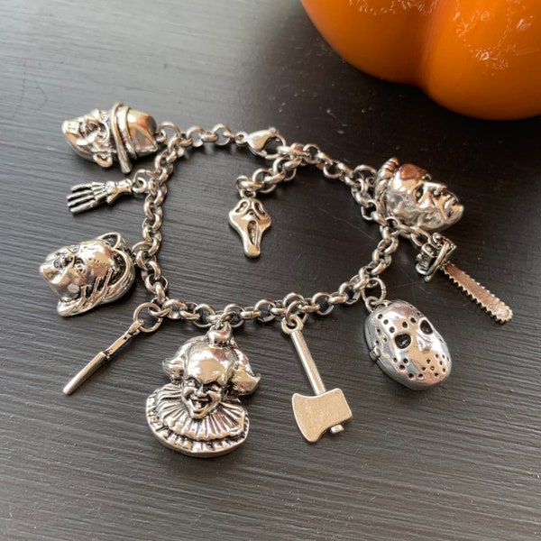 Halloween Charm Bracelet, Scary Movie Charm Bracelet