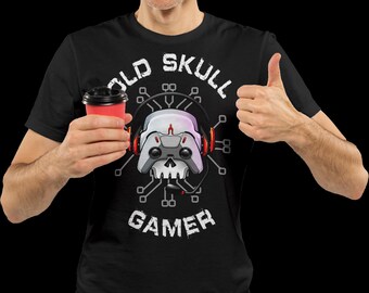 Gamer Skull T-Shirt with Gaming Mask – Original Design for Adult Gamers – Perfect Gift for Gamers – Gaming Style