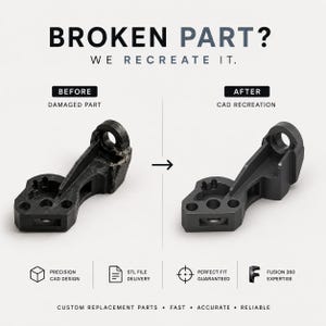Diseño CAD de pieza de repuesto personalizada / Archivo STL STEP / Modelo imprimible en 3D