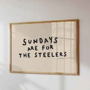 Pittsburgh Steelers väggkonsttryck: Minimalistisk handritad Pennsylvania-affisch (digital nedladdning, horisontell)