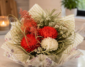 Handcrafted Dried Floral Arrangement | Rustic Boho Home Decor Centerpiece with or Without Vase