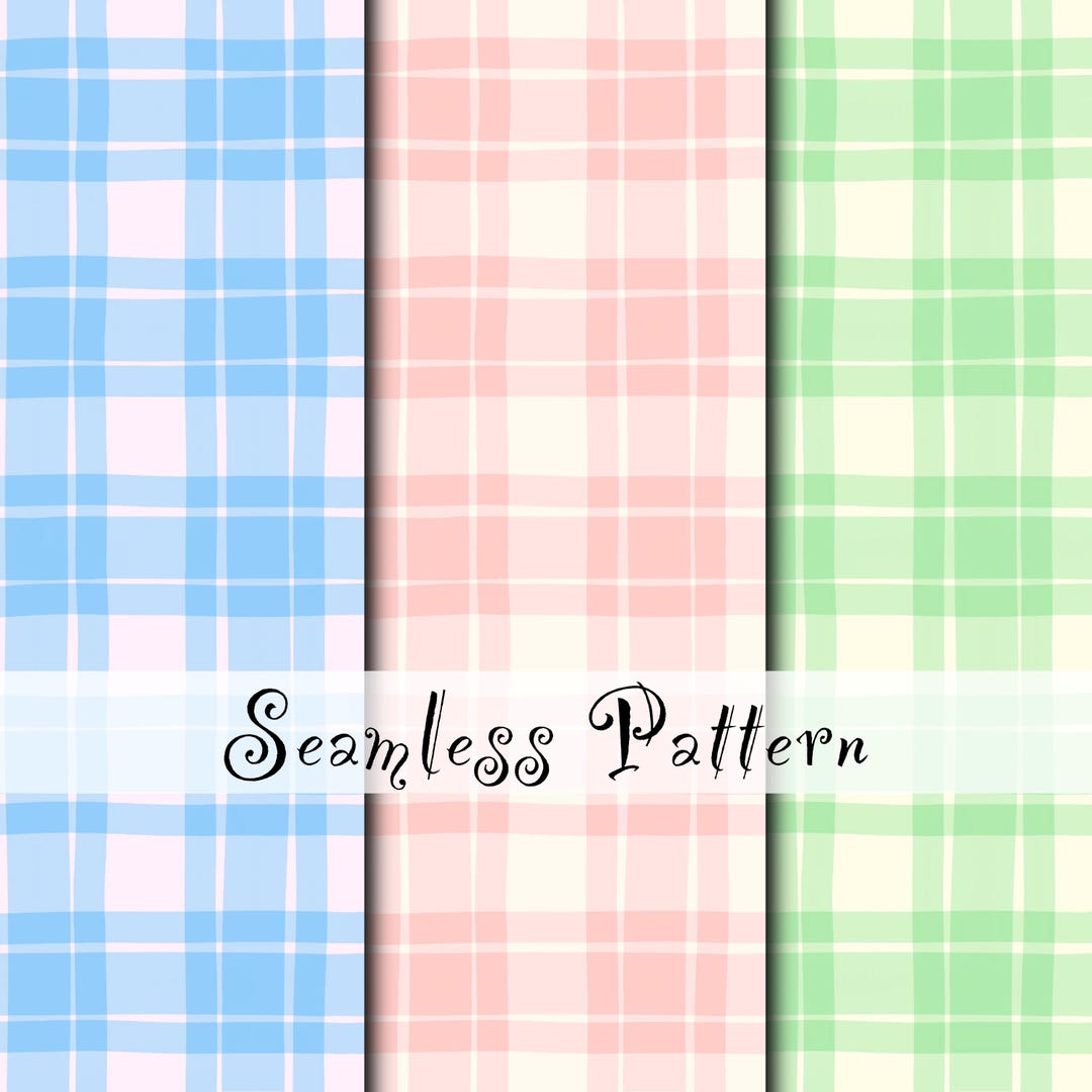 Pastel Gingham Checkered Seamless Pattern Digital Paper - Etsy