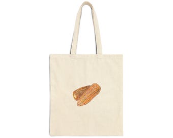 Hand drawn Corn Illustration Tote | Canvas Grocery Market Bag