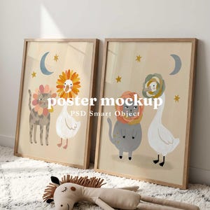 Maquette PSD de plusieurs cadres verticaux pour chambre d'enfant | Affiche murale minimaliste pour enfants, objet dynamique