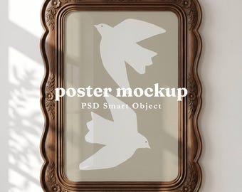 Minimalist 2:3 Poster Frame Mockup PSD | Vertical for Wall Art, Smart Object