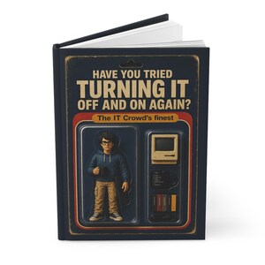 Retro IT Notebook, Funny Programmer Gift, Office Humor Journal, Tech Support (150 Lined Pages)