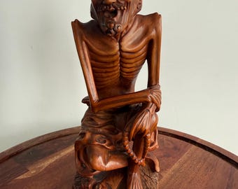 Tallado antiguo de boj chino de Siddhartha Gautama
