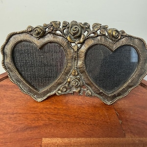 Vintage Double Heart Picture Frame - Etsy