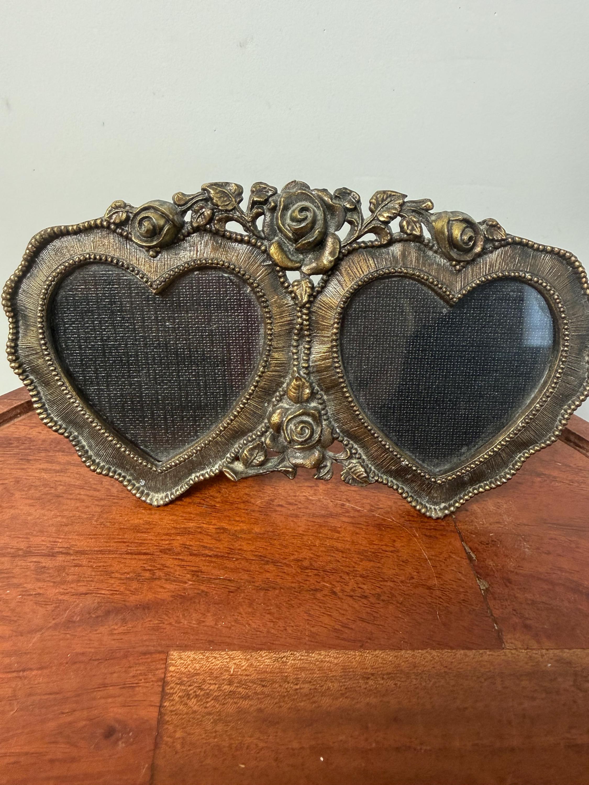Vintage Double Heart Picture Frame - Etsy