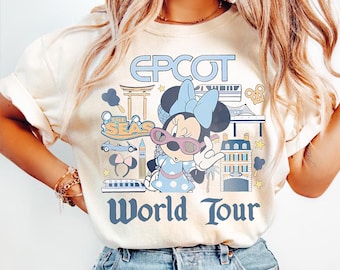 Minnie Epcot World Tour PNG, Mickey Friends Vacation Design File (Digital Download)