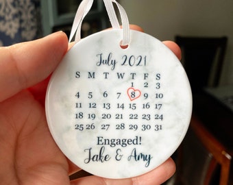 Just Engaged 2021 Ornament, Engaged Ceramic Ornament, Just Engaged Gift