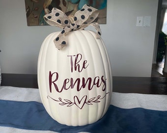 Personalized Pumpkin for Fall Home Decor, Pumpkin with Name, Custom Gift, Wedding Gift