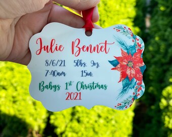 Customized Babies 1st Christmas Ornament, Personalized Baby Ornament, Baby Gift, Baby Picture Ornament