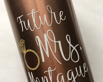 Just Engaged Gift, Future Mrs. Travel Mug, Personalized Travel Mug, Wedding Gift