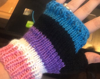 Pride Flag Fingerless Gloves