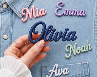 Personalisierter gestickter Namensaufnäher, benutzerdefinierter Aufbügeln für Kleidung, Uniformen, Taschen und Rucksäcke