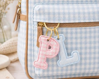 Personalisierter Taschenanhänger, bestickter Taschenanhänger, benutzerdefinierter Rucksackanhänger, niedliches Kindergeschenk
