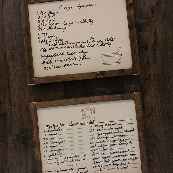 Handwritten Recipe Sign