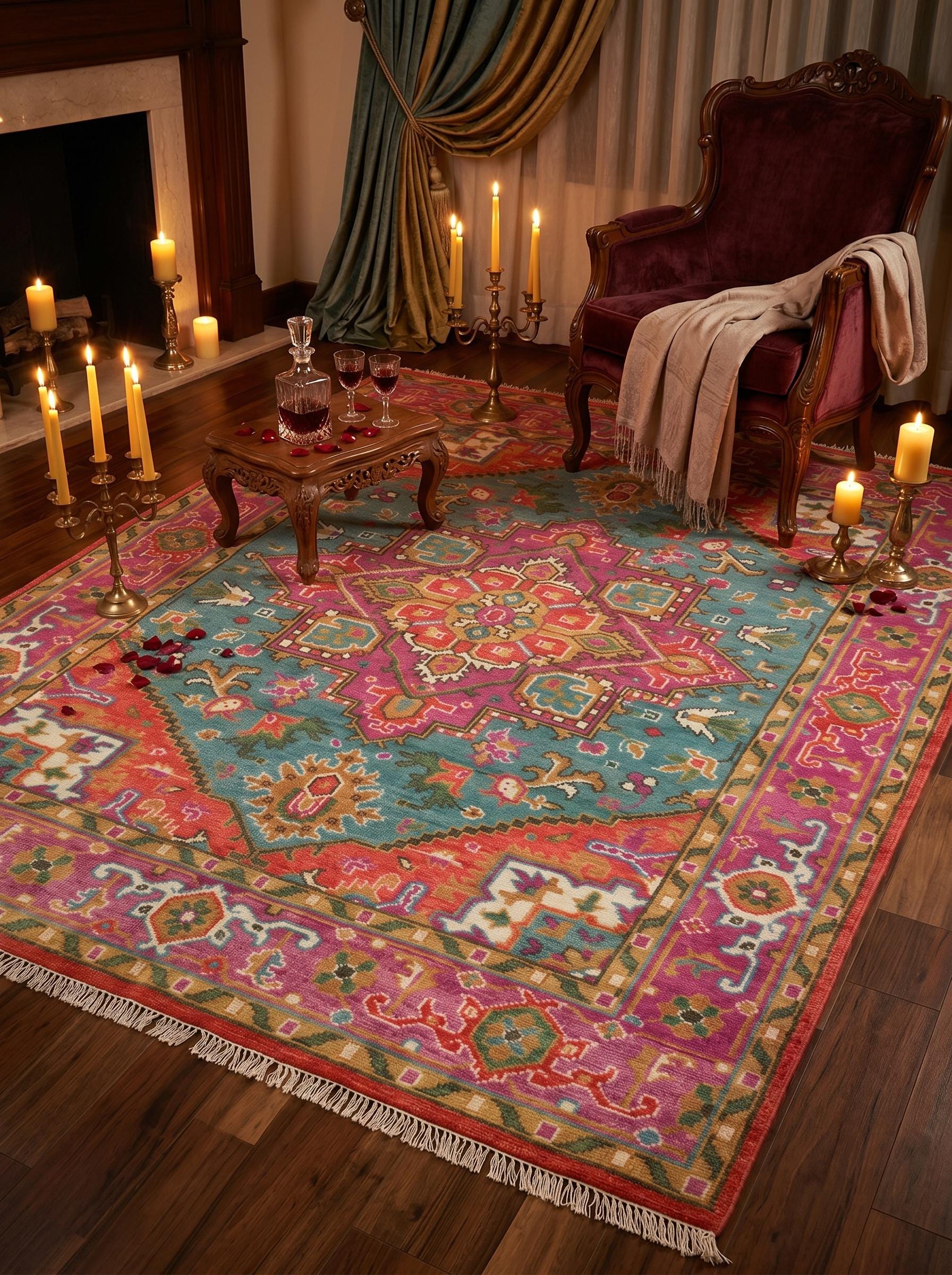 Pink Turkish Rug - Etsy