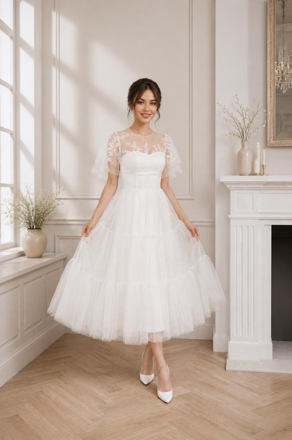 best formal dresses for big bust The Lara Dress in White – V. Chapman main image 1