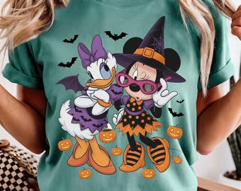 Chemise d'Halloween rétro Minnie Daisy, t-shirt fantasmagorique Disney Besties 2026, chemise de voyage assortie Disneyland Halloween