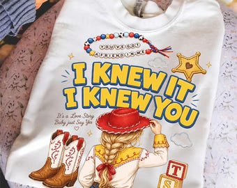 Toy Story inspiré PNG, je le savais, je vous connaissais conception de chemise d'amis de jouet rétro, fichier de conception graphique de fan de musique nostalgique