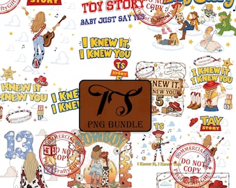 Toy Story TS PNG Bundle, je le savais, je vous connaissais, cow-girl western design, sublimation amis jouets rétro téléchargement numérique