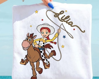 Fichier PNG personnalisé Jessie Toy Story, nom personnalisé Cowgirl anniversaire chemise, Disney voyage famille correspondant téléchargement numérique, Tay Story