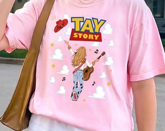 Tay Story PNG, conception de chemise inspirée de jouet de fille de musique occidentale, fichier de téléchargement numérique de Sublimation esthétique de pays de nuage